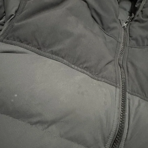 Filson Featherweight Down Jacket Mens 2XL Black Gray Puffer Full Zip Hooded *